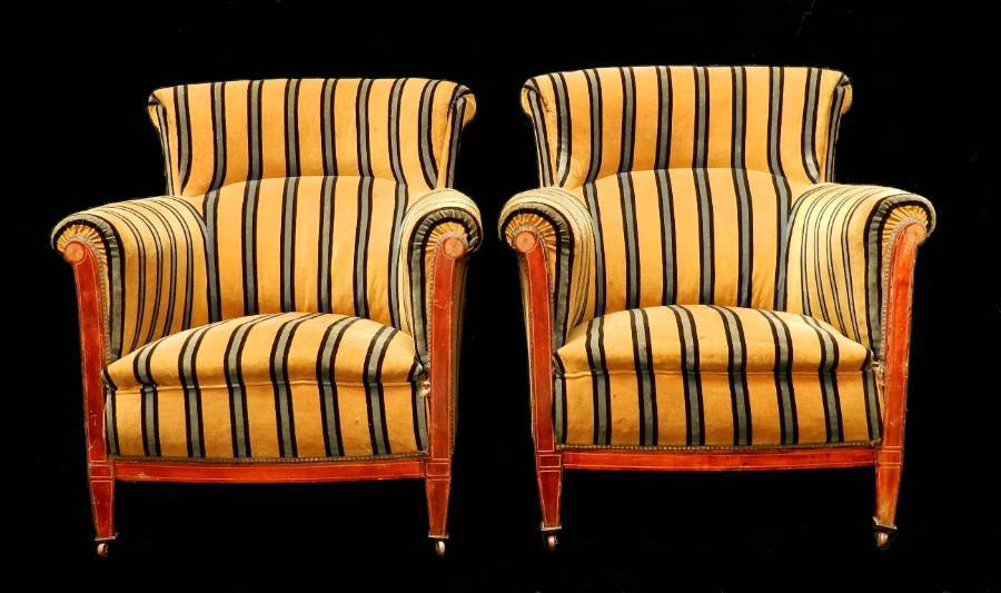 Handsome Pair of French Armchairs Fauteuils c1900 to restore  reupholster