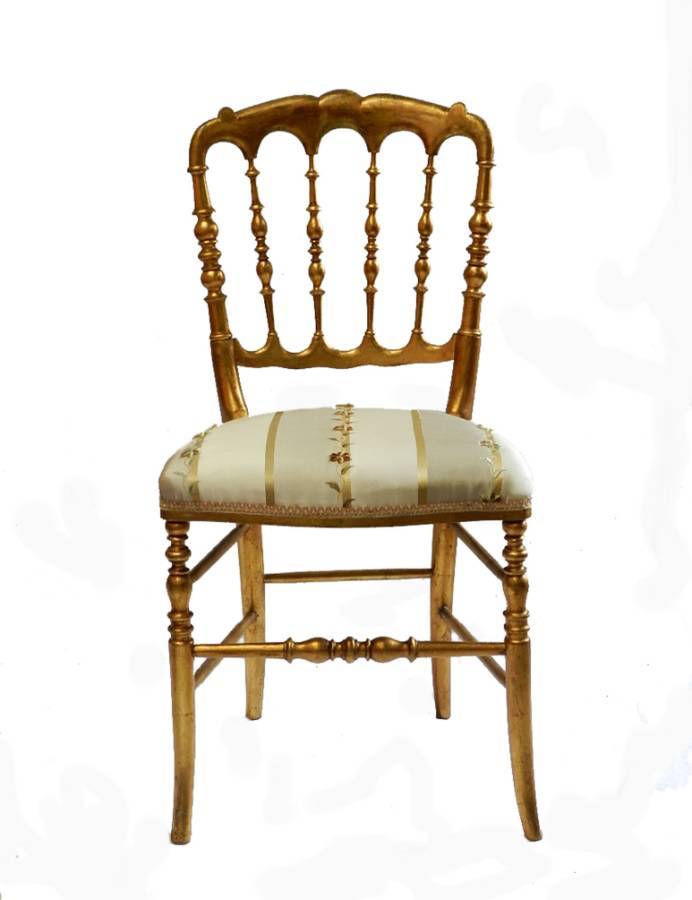 Early Original Italian Chiavari Chair turned wood Gold Side Chair Bedroom Accent