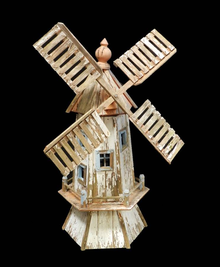 Folk Art Windmill Vintage Garden Ornament original paint gloriously weathered  