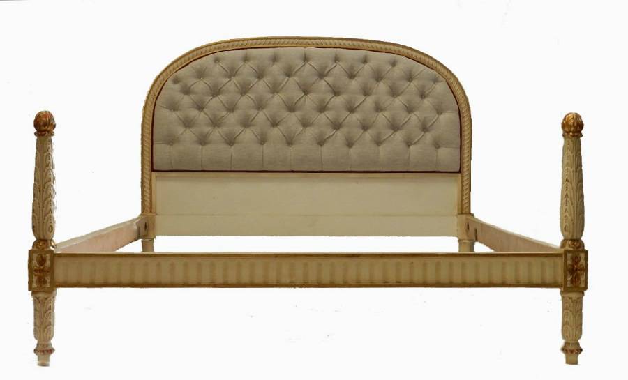 French King or Super King size Double Bed newly upholstered original craquelure