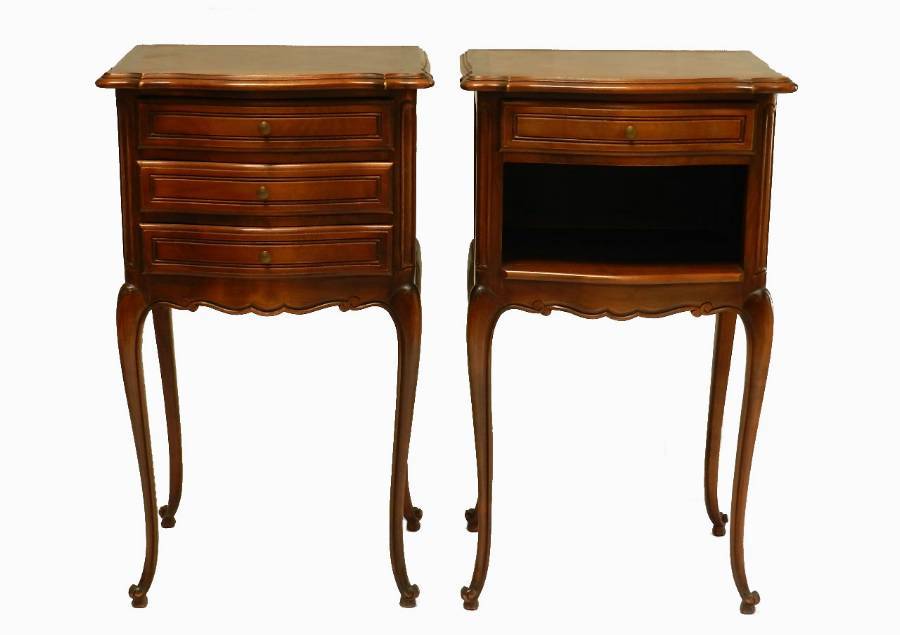 French Pair of Bedside Tables Louis rev Cherry Cabinet Nightstands