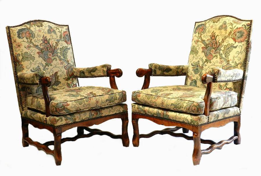 Pair of Broad Seat French Os de Mouton Armchairs can be recovered
