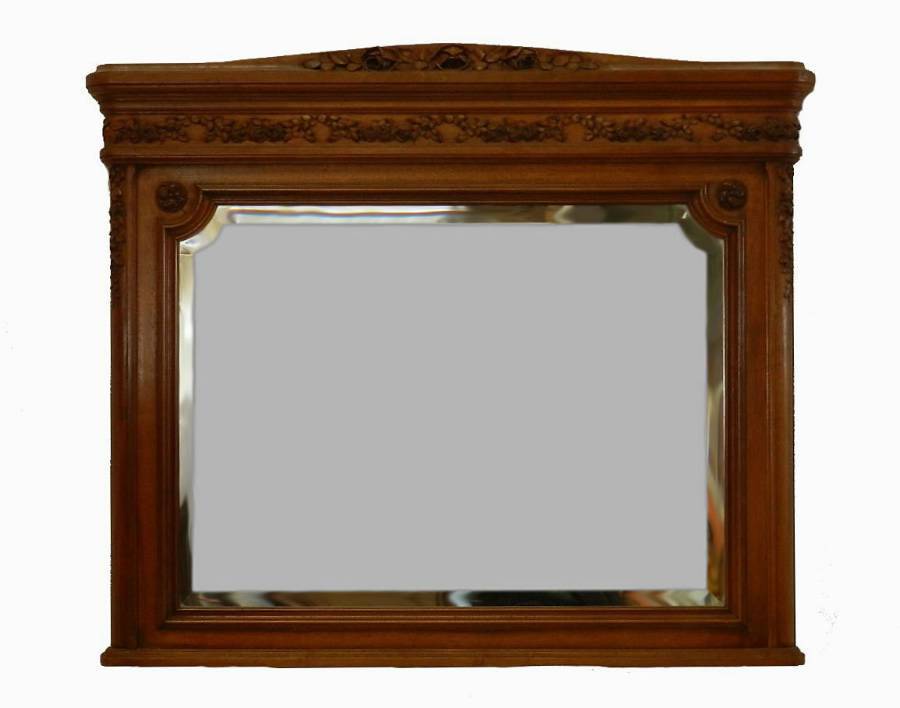 C19 French Wall Mirror Over mantle mantel