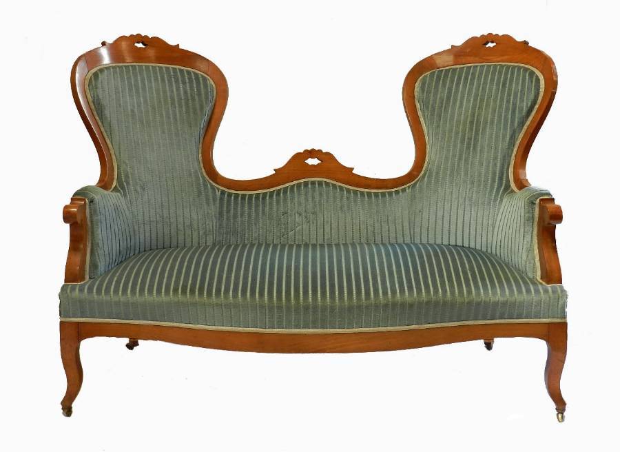 Unusual C19 French Sofa Provincial Cherry wood 