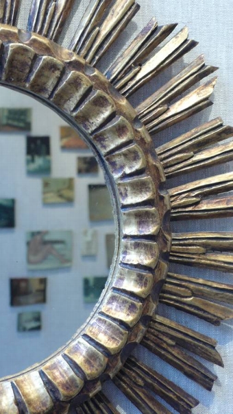 Antique Mid C20th Sunburst Mirror