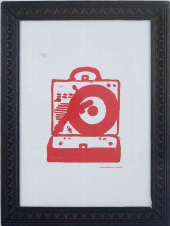 Record Player in Vintage Frame