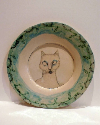 Claudia Rankin Come Hither Cat Plate