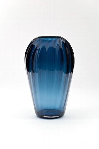 large Blue Optic Vase