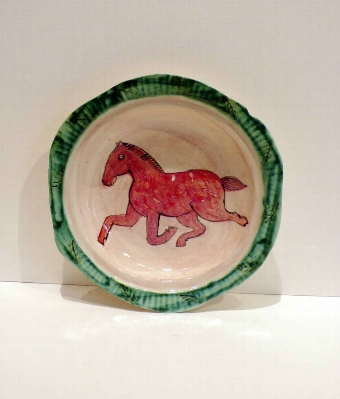 Claudia Rankin Red Kantha Horse Bowl