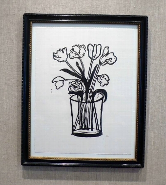 Cut Flowers in Vintage Frame