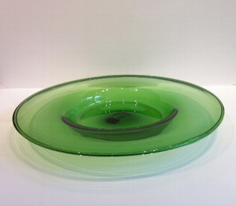 Mid C20th Green Glass Plate