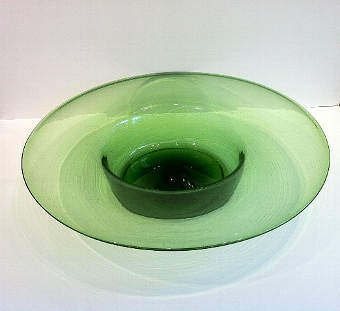 Mid C20th Green Glass Platter