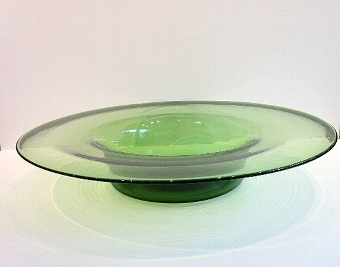 Antique Mid C20th Green Glass Platter