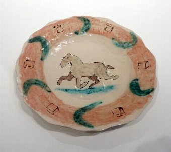 Claudia Rankin Orange Horse Plate