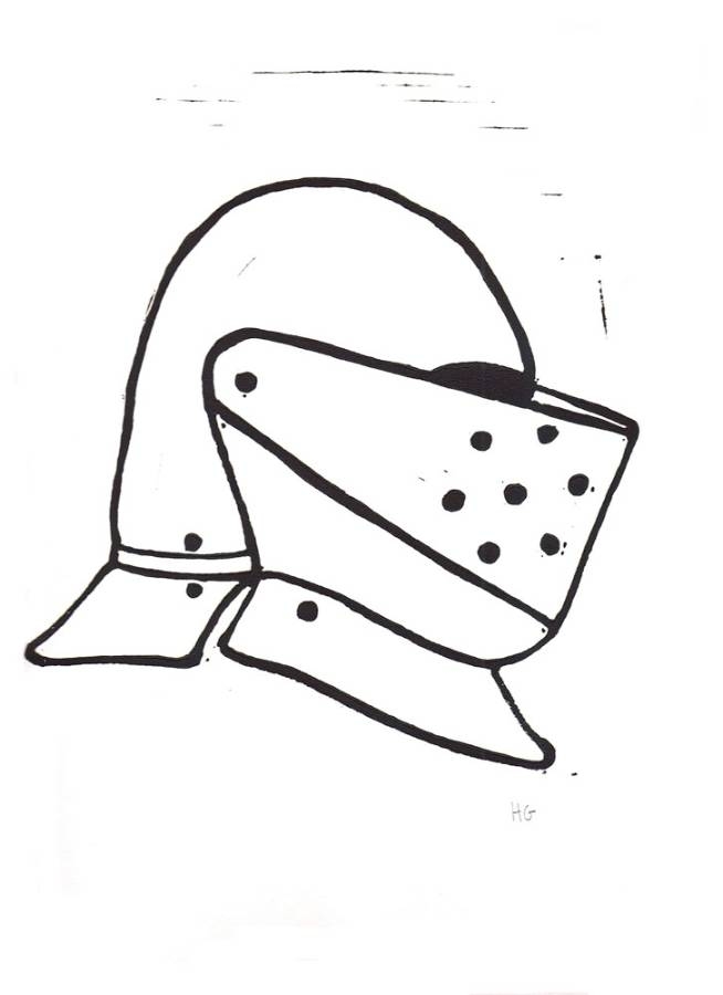 Knights Helmet Facing Right