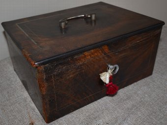 19th century steel locking under counter safe box