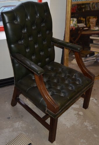 Antique A Beautiful Chesterfield Chair and matching footstool