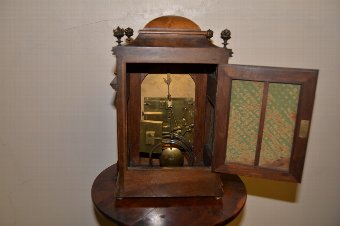 Antique Burr Walnut Lenzkirch 1/4 Striking bracket Clock