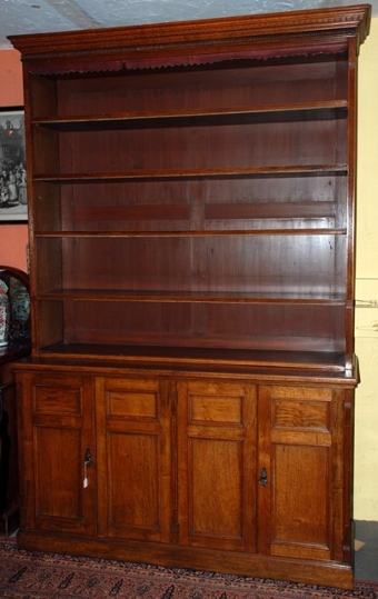 Victorian oak open bookcase