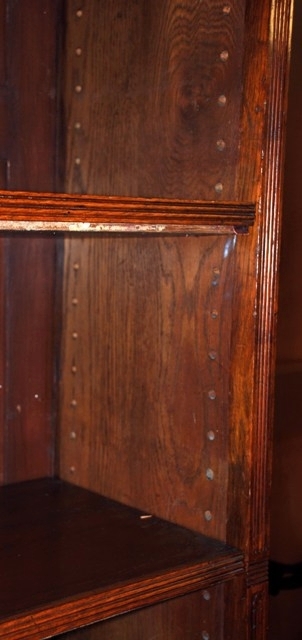 Antique Victorian oak open bookcase