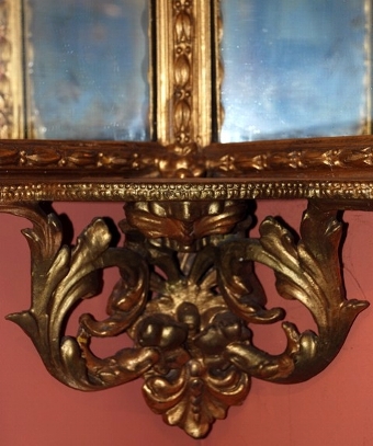 Antique Victorian gilt corner shelf, circa 1850