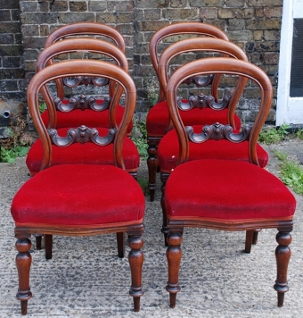 Set of Six Victorian Mahogany Dining Chairs