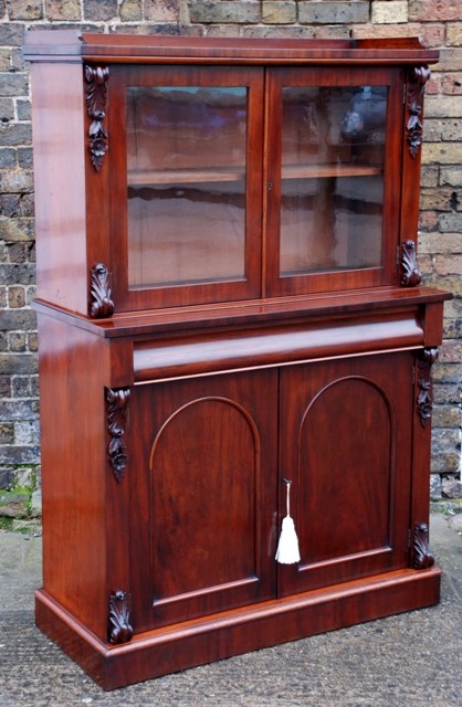 Antique Circa 1850 Victorian Mahogany Chiffonier Bookcase