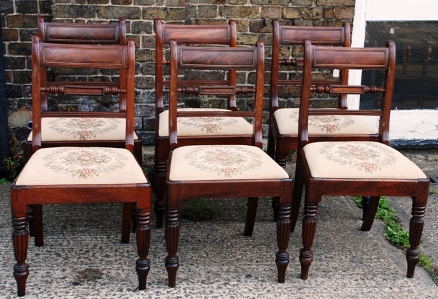 Antique Set of Six Regency Mahogany Dining Chairs