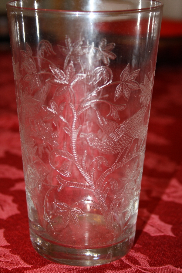 Early Victorian etched glass beaker
