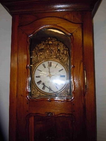 Antique French oak country longcase Clock grandfather Clock