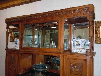 Antique Art Deco French mirrored back sideboard Buffet Cupboard Display Cabinet