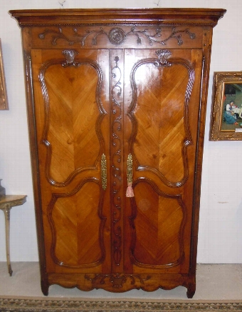 Antique French provincial country 18 C period original marriage cherry Armoire Wardrobe
