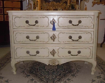 Antique Stunning French Antique period painted Louis XV Rococo Chest of Drawers/Commode