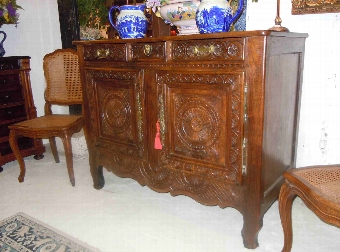 Antique French period oak country richly carved Buffet/ Sideboard from Brittany/ Buffet