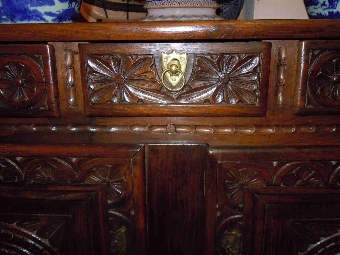 Antique French period oak country richly carved Buffet/ Sideboard from Brittany/ Buffet