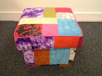 Large -Pouffe/Storage Box/Footstool in Patchwork -new