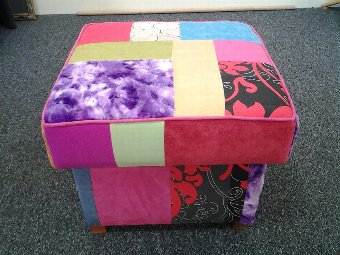 Antique Large -Pouffe/Storage Box/Footstool in Patchwork -new