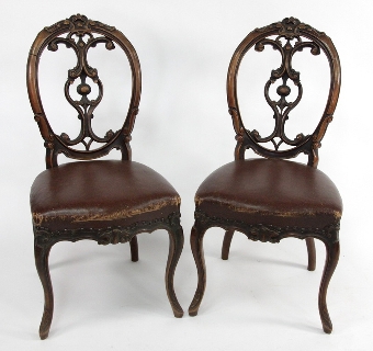 A Set of Five 19th Century Walnut Dining Chairs