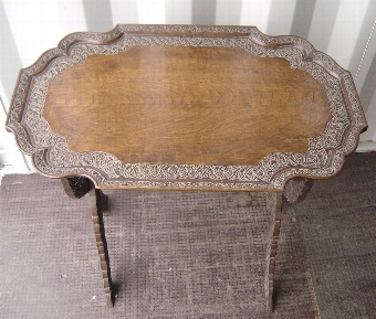 Antique Indian Hardwood Carved Side Table