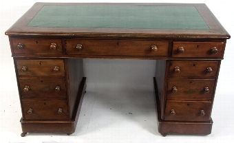 A Victorian Mahogany Pedestal Desk