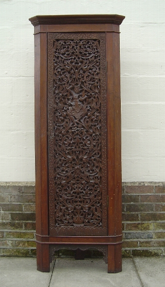 Indonesian Teak Corner Cupboard