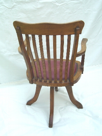 Antique An Edwardian Oak Swivel Office Chair