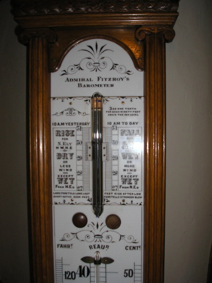 Antique Rare Admiral Fitzroy Barometer with Porcelain Dial ANTIQUES