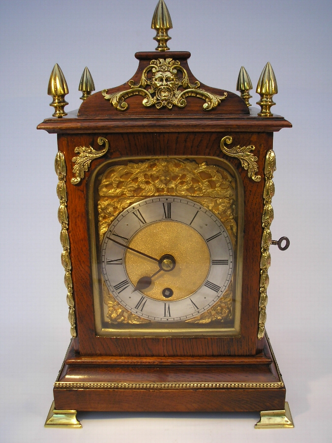 Oak Fusee Mantel Clock