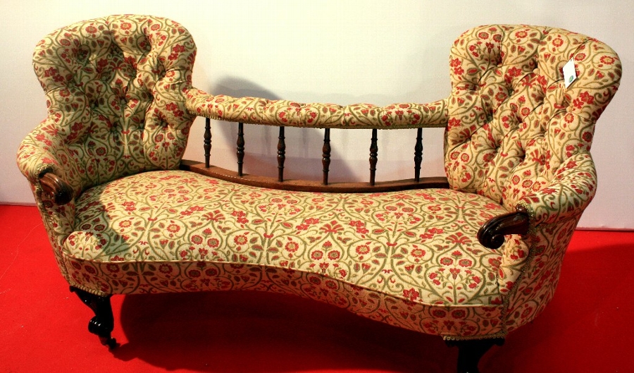 Antique Victorian Mahogany Conversation Seat