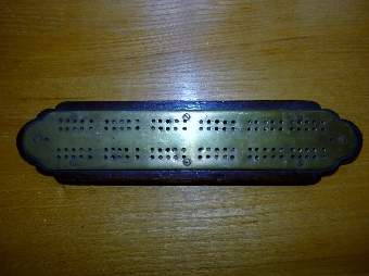 Brass and Mahogany Cribbage Board