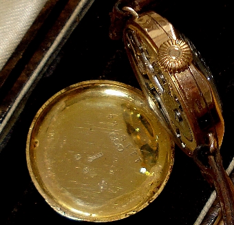Antique ANTIQUE 9ct GOLD LARGE FACED LADIES WRIST WATCH GLASGOW 1924 BOXED FULLY WORKING