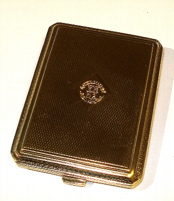 ANTIQUE SILVER GILT 'KENSINGTON CRICKET CLUB' CRESTED MATCH CASE BIRMINGHAM 1932