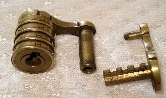 Antique ANTIQUE 19th CENTURY SMALL BRASS COMBINATION LOCK
