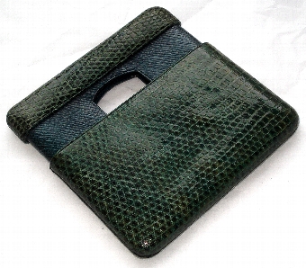 Antique VINTAGE SNAKE/LIZARD SKIN LEATHER CARD CASE c.1910 (EXCEPTIONAL CONDITION)